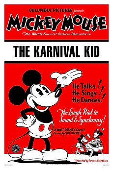 Poster of Mickey Mouse cartoon The Karnival Kid, cited as containing a scene that inspired the Mickey Mouse ears hat