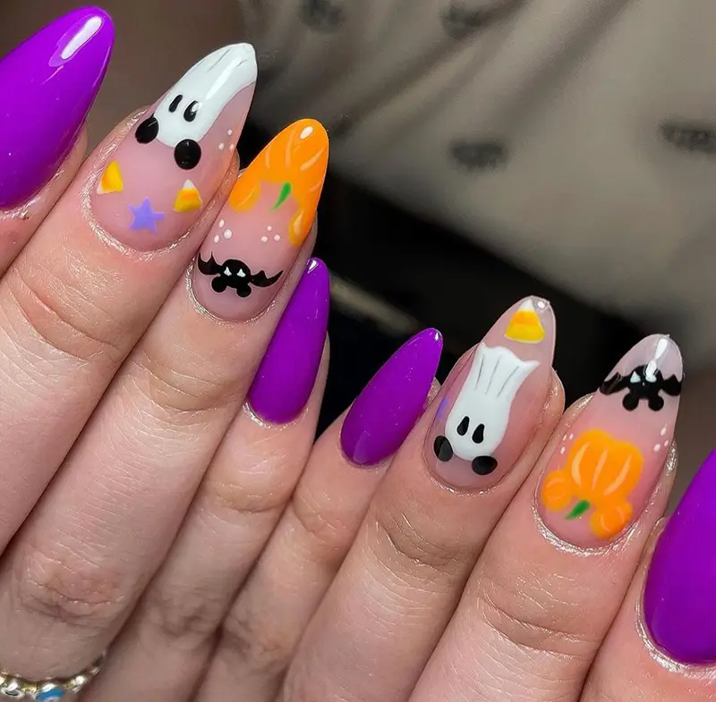 Cute Disney Halloween nails