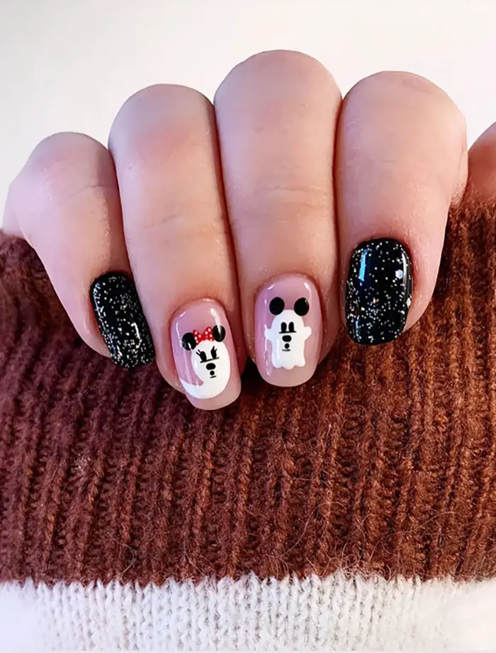 Disney ghost nails for Halloween