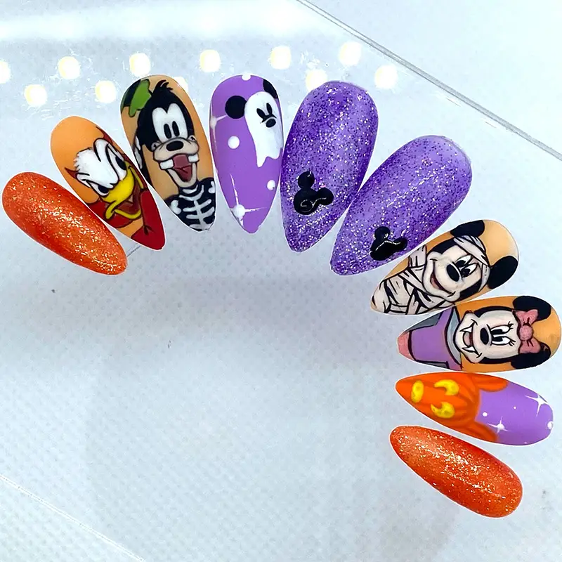 Mickey and Friends Halloween nails