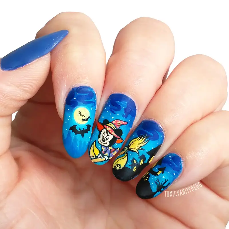 Minnie Mouse Witch nail design