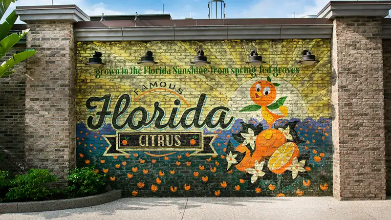 Orange Bird mural at Disney Springs in Orlando, FL