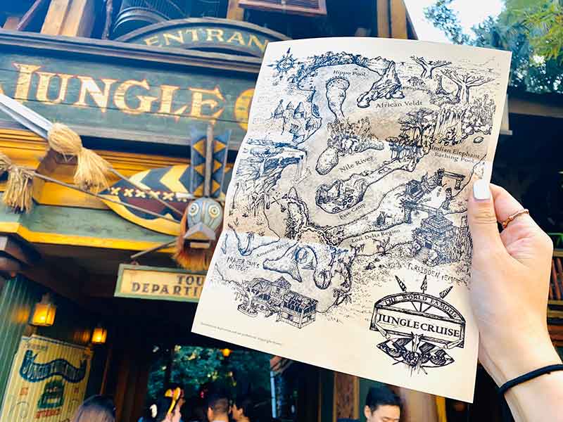 Jungle Cruise map free Disneyland souvenir.