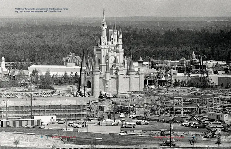 Construction of Cinderella's Castle in Magic Kingdom at Walt Disney World