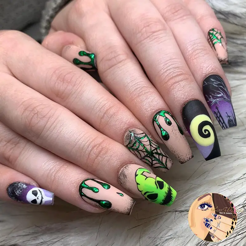 Nightmare Before Christmas nails for Halloween