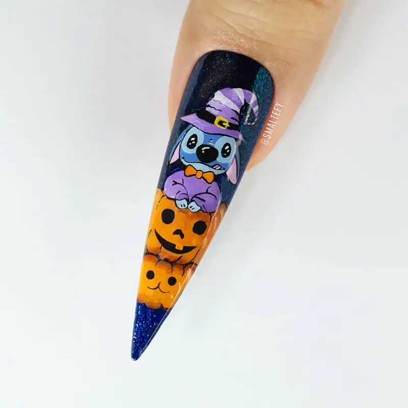 Lilo and Stitch Halloween nails