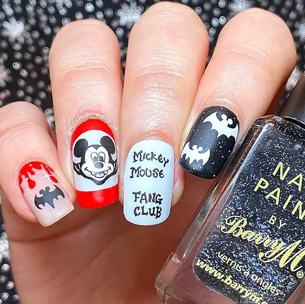 Mickey Mouse Club Halloween nails