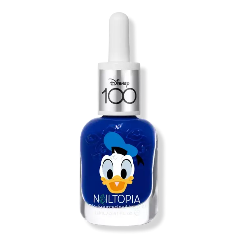 Disney blue nail polish with Donald Duck