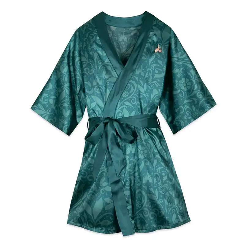 Disney Fantasyland inspired green robe with all-over paisley print