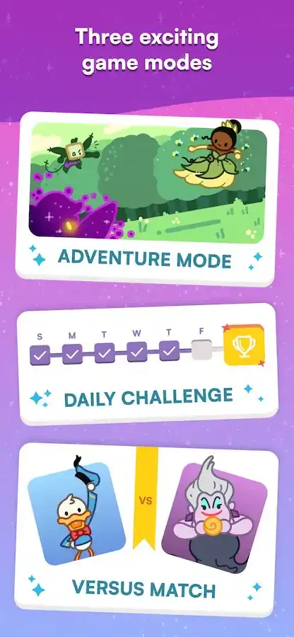 Disney SpellStruck offers three game modes: Adventure Mode, Daily Challenge, and Versus Match