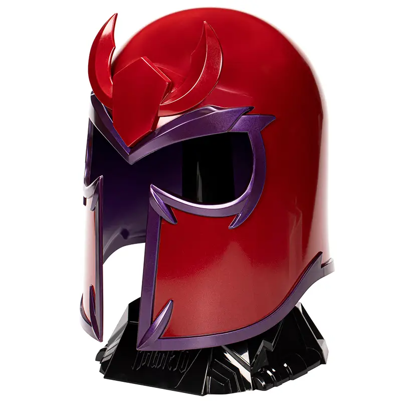 Marvel Legends X-Men '97 Magneto Helmet on stand