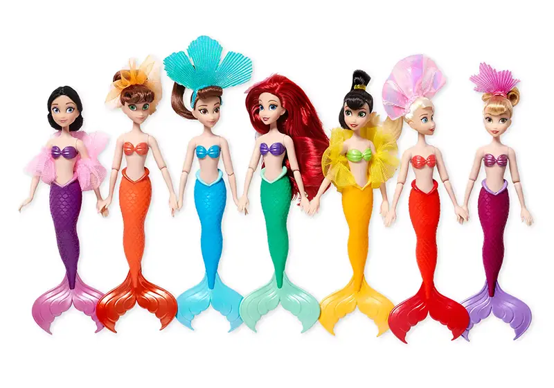 Ariel and her sisters 7 doll set. 
