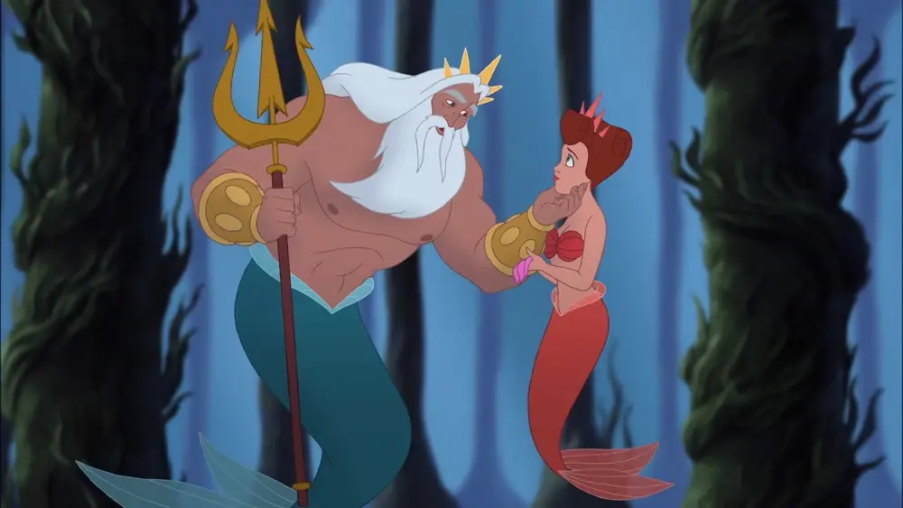 The Little Mermaid’s Attina and her father King Triton.