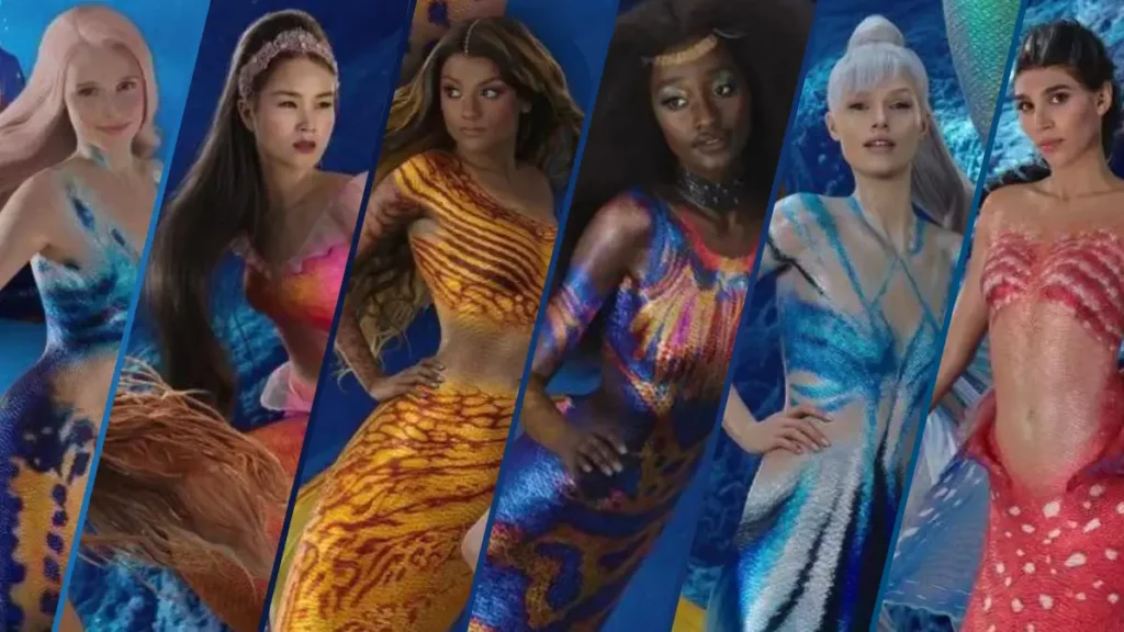 Mala, Indira, Caspia, Tamika, Karina, and Perla from Disney’s live action The Little Mermaid. 