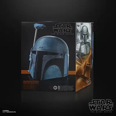 The Mandalorian Death Watch Star Wars Black Series helmet packaging