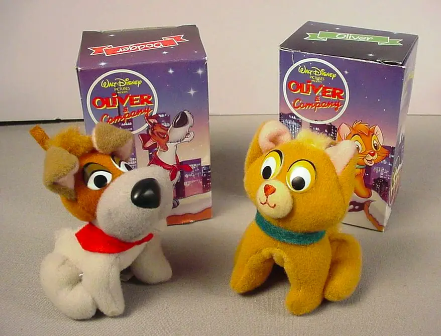 Vintage 80s Oliver and Company Finger Puppet Toys Mcdonalds Happy Meal 1988  