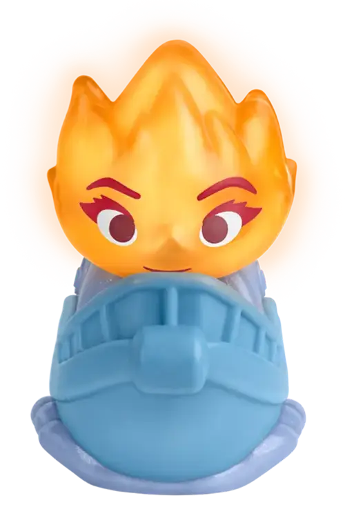 Pixar Elemental Happy Meal toy from McDonald's featuring Ember on the Wetro.
