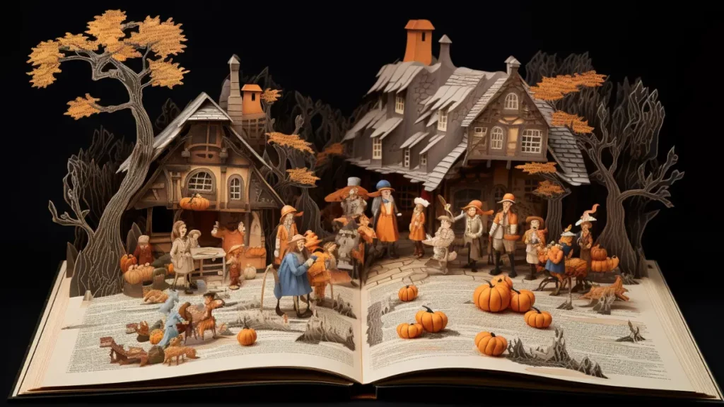 Pop up storybook of trick-ore-treaters
