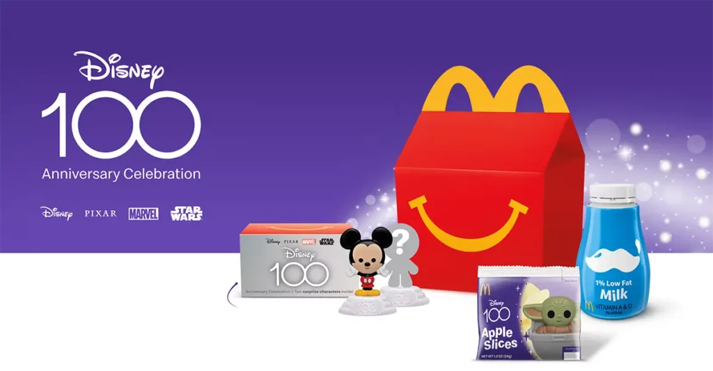 2023 Disney toys in Happy Meal at McDonald's celebrating 100 years of Disney