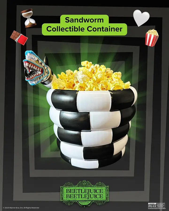 Regal Beetlejuice Beetlejuice sandworm popcorn bucket