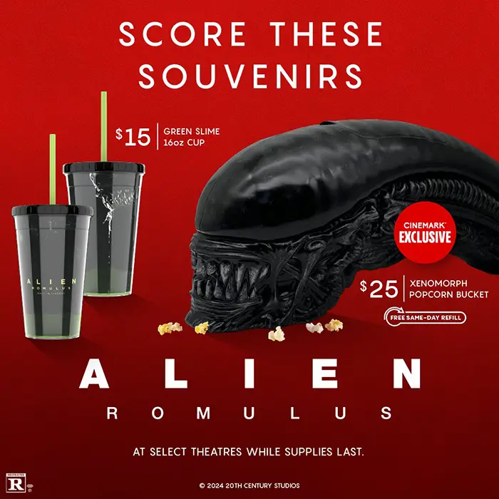 Cinemark Alien Romulus Xenomorph popcorn bucket