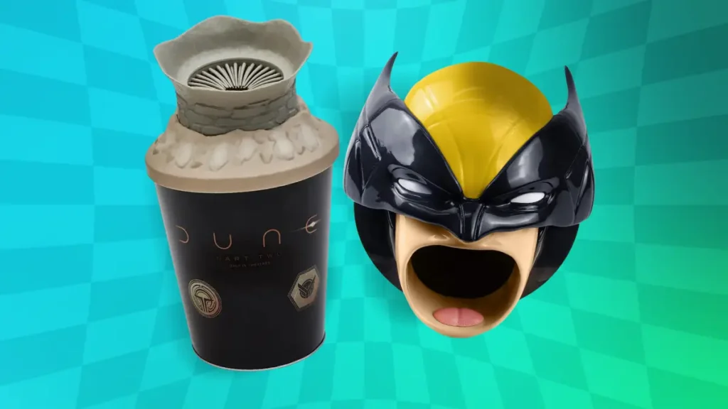 Dune 2 and Deadpool & Wolverine collectible popcorn buckets