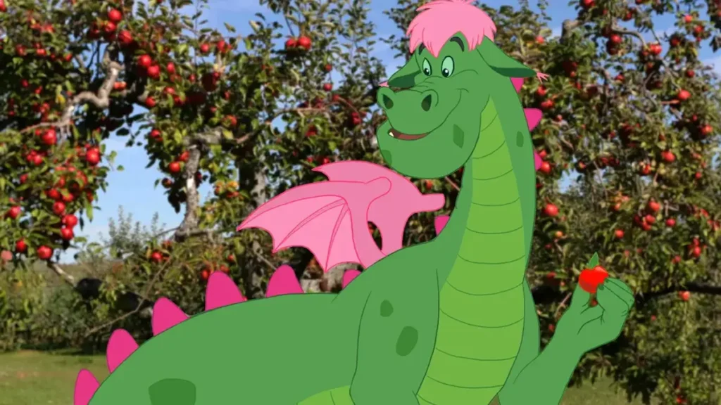 Elliot from Pete's Dragon holding an apple