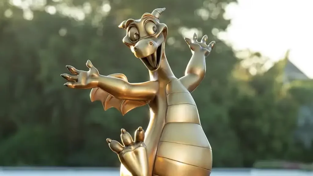 Golden statue of Figment the dragon