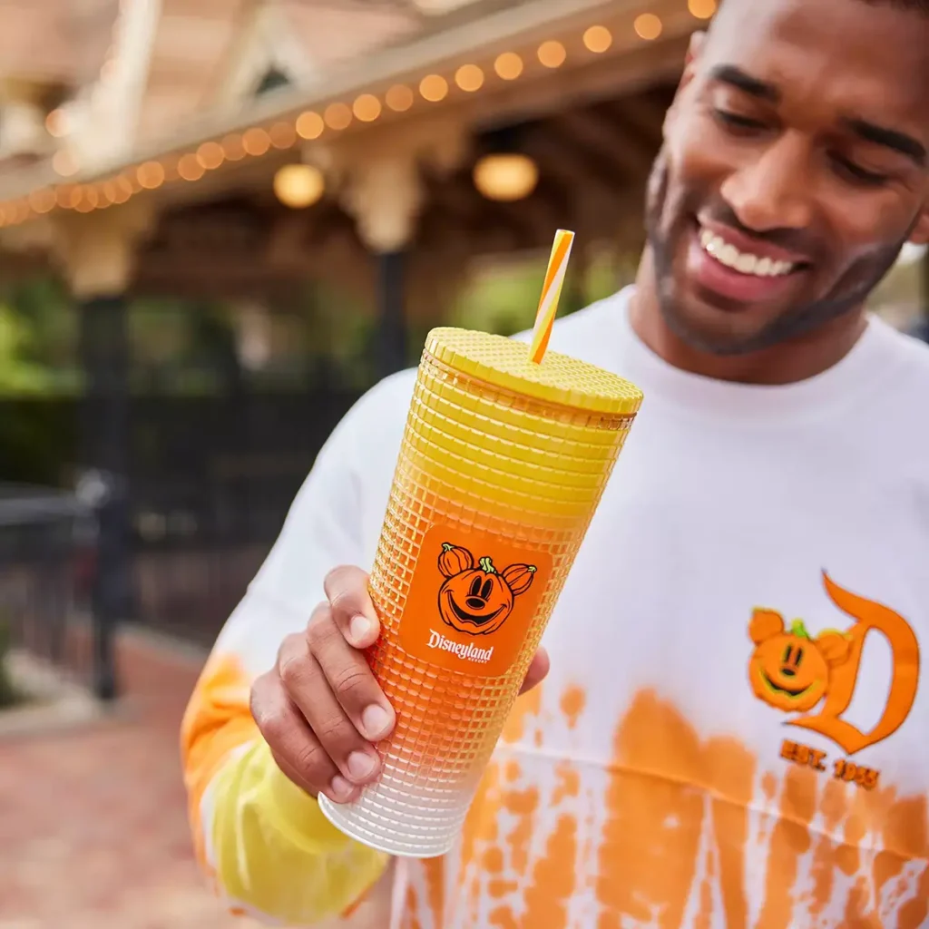 Disney Halloween cup from Starbucks with candy corn colors