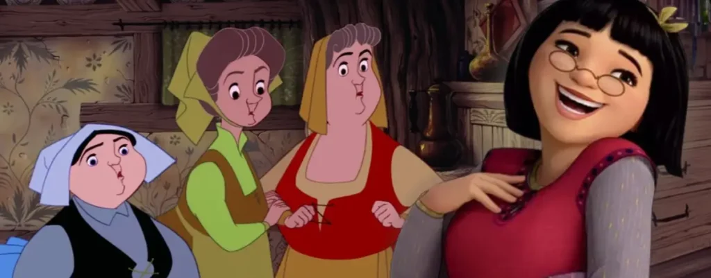 Dahlia and the Fairy Godmothers from Sleeping Beauty are featured in Disney Wish movie easter eggs