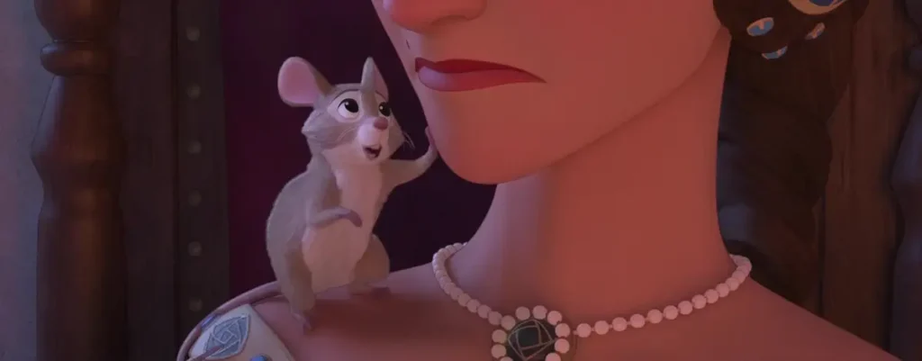 Mouse talks to Queen Amaya from Disney's Wish