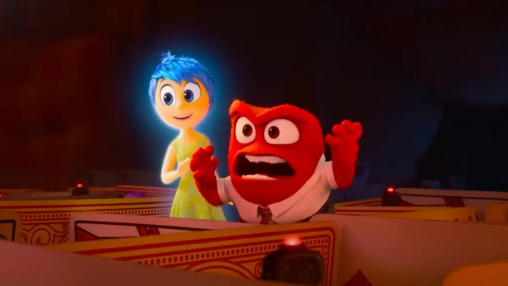 Inside Out 2 easter egg of Anger in scene inspired by Network