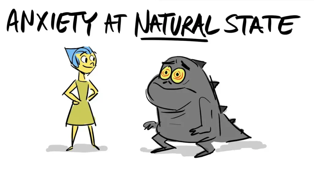 Anxiety monster and Joy concept art from Inside Out 2