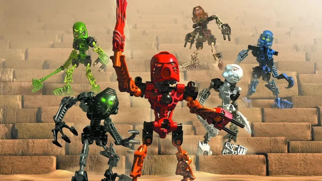 The Toa Mata; Lewa, Onua, Tahu, Kopaka, Gali, and Pohatu