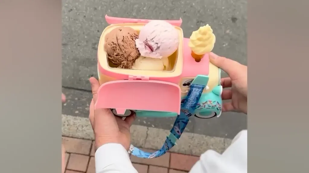 Inside the collectible Disney ice cream container