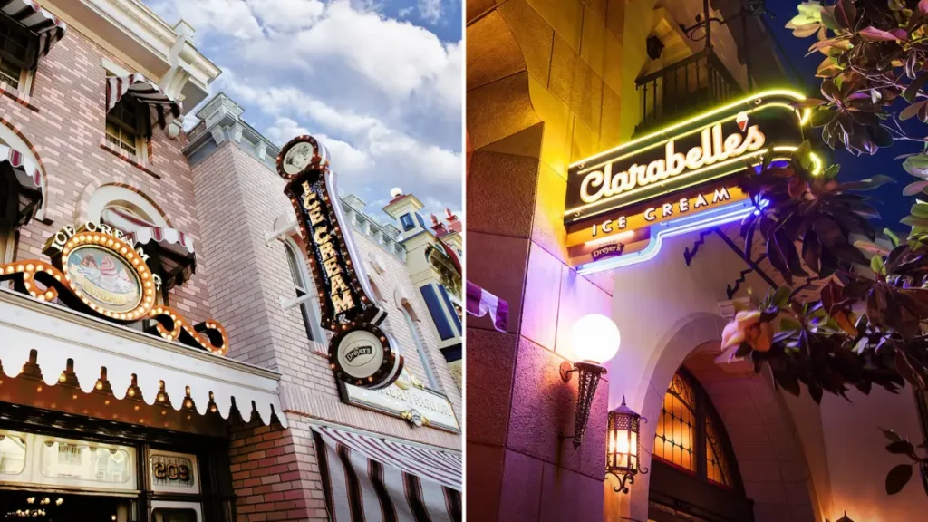 Gibson Girl in Disneyland and Clarabelle's Ice Cream in California Adventure