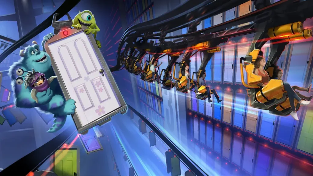 Concept art for the door coaster at Monsters, Inc. Land at Hollywood Studios in Florida