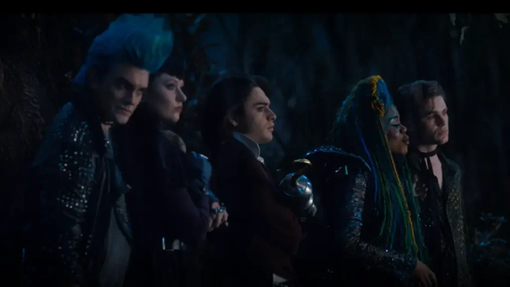 Morgie Le Fay with other villains in Descendants: The Rise of Red