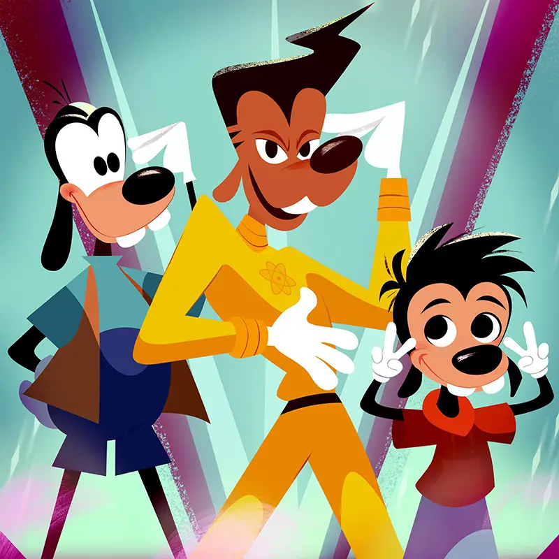Goofy, Powerline, and Max from A Goofy Movie