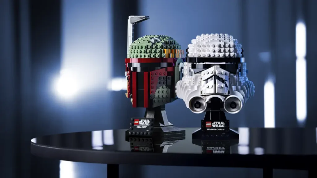 LEGO Star Wars helmets for Boba Fett and Stormtrooper