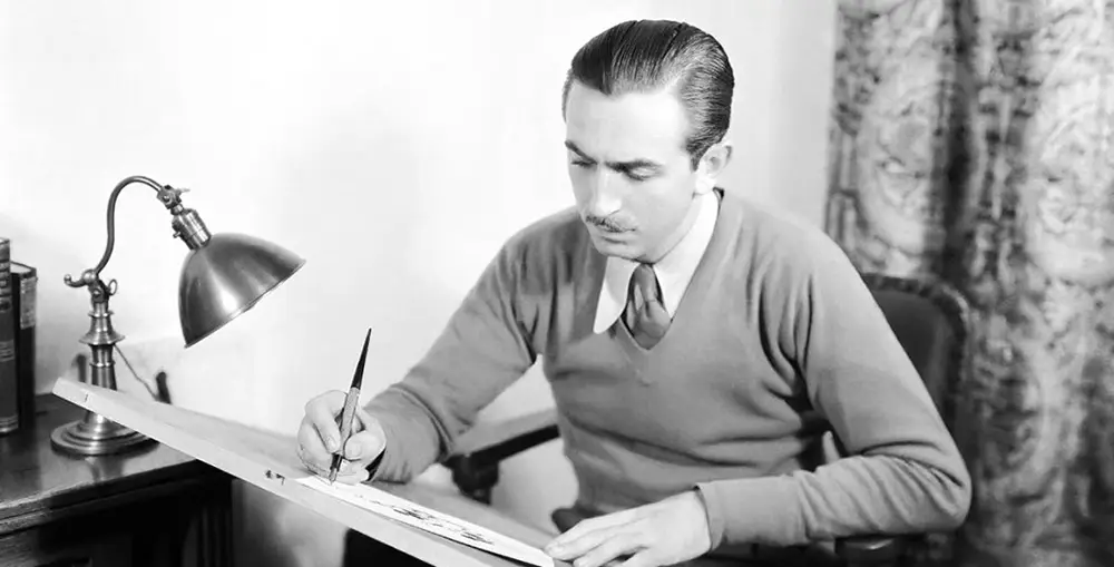 Walt Disney sketching